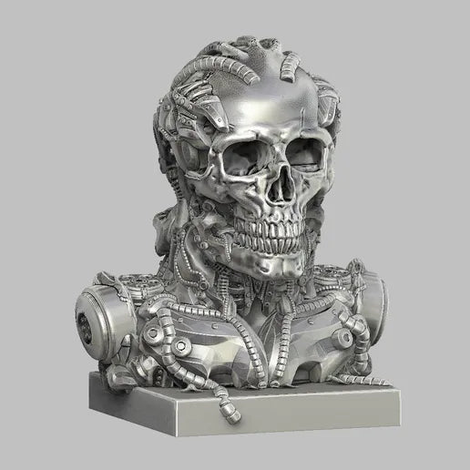 Skull Robot 3D Resin Bust